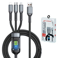 3-in-1 100W Fast Charging Cable – Multi Charger Type-C, USB & Micro Cable for iPhone, Samsung, Huawei, Xiaomi, Oppo & Vivo