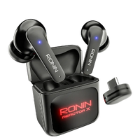 Ronin R-7095 Reactor X Gaming Earbuds – 28ms Ultra-Low Latency, ANC + ENC Noise Cancellation, Bluetooth 5.4, 13mm Deep Bass Drivers, IPX4 Water Resistant (Black)