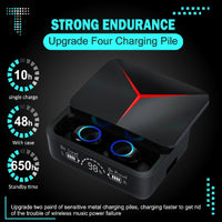 M90 Bluetooth Earbuds – Deep Bass, Noise Reduction, True Wireless Stereo with Charging Case