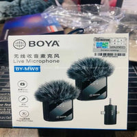 Boya BY-MW8 Wireless Lavalier Microphone – Professional Clip-On Mic for Smartphones, Cameras & PCs