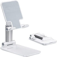 OGMAPLE MT-6 Desk Phone Holder – Foldable & Height Adjustable Universal Cellphone Stand Compatible with Devices Under 8” with Silicone Mat