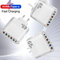 3.1A 5-Port USB Wall Charger with PD & QC 3.0 Fast Charging Adapter for Xiaomi, iPhone 13 & Samsung Smartphones