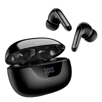Ronin R-7010 Mystique TWS Earbuds – Active Noise Cancelling (ANC) Wireless Headphones with Quad Mic ENC, Bluetooth 5.3, Digital Display Case & IPX4 Water Resistance (Low Latency Gaming Mode)