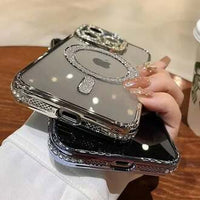 Diamond MagSafe Glamour Case – Luxury Crystal Back Cover with Magnetic Wireless Charging Support (iPhone All Models)