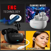 Original Audionic® Airbud 425 TWS Earbuds – Massive 40H Playtime, ENC Noise Cancellation for Clear Calls, Low-Latency Gaming Mode & Bluetooth 5.3 Wireless Connectivity