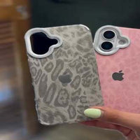 Luxe Leopard Leather Case, Soft-Touch High-Protection Phone Cover (All iPhone Series)