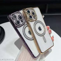 Diamond MagSafe Glamour Case – Luxury Crystal Back Cover with Magnetic Wireless Charging Support (iPhone All Models)
