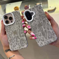 Luxe Leopard Leather Case, Soft-Touch High-Protection Phone Cover (All iPhone Series)