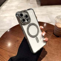 Diamond MagSafe Glamour Case – Luxury Crystal Back Cover with Magnetic Wireless Charging Support (iPhone All Models)