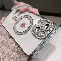 Diamond MagSafe Glamour Case – Luxury Crystal Back Cover with Magnetic Wireless Charging Support (iPhone All Models)
