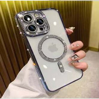 Diamond MagSafe Glamour Case – Luxury Crystal Back Cover with Magnetic Wireless Charging Support (iPhone All Models)