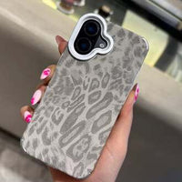 Luxe Leopard Leather Case, Soft-Touch High-Protection Phone Cover (All iPhone Series)