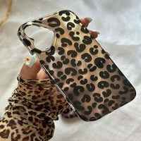 Leopard Print Ruby & Gold Phone Case, Stylish Protective Back Cover (All iPhone Series)