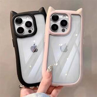 Kitty Ears Clear Phone Case – Cute Transparent Protective Cover