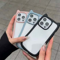 Kitty Ears Clear Phone Case – Cute Transparent Protective Cover