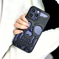 Skull-Themed Black Phone Case – Bold and Stylish Protective Cover