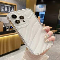 Air Bumper Crystal Waves Case – Clear Wave Design, Shockproof Transparent Protective Cover