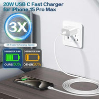 3-Pin 20W Fast Charging Charger – PD Quick Charge Wall Adapter for Smartphones