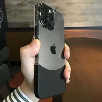 Premium Stylish Half Crystal Bottom Case with MagSafe – Transparent Protective Phone Cover