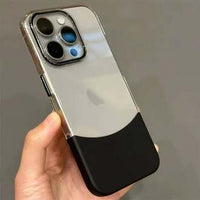Premium Stylish Half Crystal Bottom Case with MagSafe – Transparent Protective Phone Cover