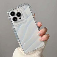 Air Bumper Crystal Waves Case – Clear Wave Design, Shockproof Transparent Protective Cover