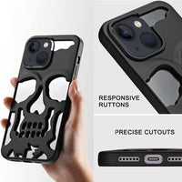 Skull-Themed Black Phone Case – Bold and Stylish Protective Cover