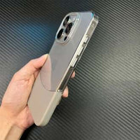 Premium Stylish Half Crystal Bottom Case with MagSafe – Transparent Protective Phone Cover