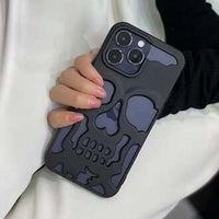 Skull-Themed Black Phone Case – Bold and Stylish Protective Cover