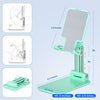 OGMAPLE MT-6 Desk Phone Holder – Foldable & Height Adjustable Universal Cellphone Stand Compatible with Devices Under 8” with Silicone Mat