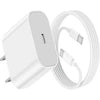 2-Pin 20W Fast Charging Adapter with iPhone Cable – PD Quick Charge Wall Charger Set