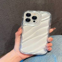 Air Bumper Crystal Waves Case – Clear Wave Design, Shockproof Transparent Protective Cover