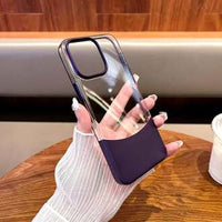 Premium Stylish Half Crystal Bottom Case with MagSafe – Transparent Protective Phone Cover