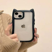 Kitty Ears Clear Phone Case – Cute Transparent Protective Cover