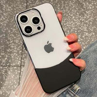 Premium Stylish Half Crystal Bottom Case with MagSafe – Transparent Protective Phone Cover
