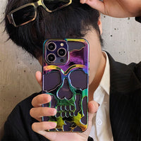 Skull-Themed Black Phone Case – Bold and Stylish Protective Cover