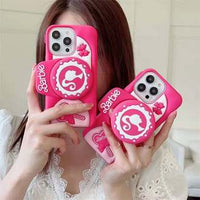 Cute Barbie Pop Stand Phone Case – Fun Protective Cover with Grip Stand