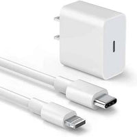 2-Pin 20W Fast Charging Adapter with iPhone Cable – PD Quick Charge Wall Charger Set