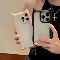 Kitty Ears Clear Phone Case – Cute Transparent Protective Cover