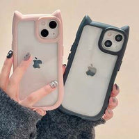 Kitty Ears Clear Phone Case – Cute Transparent Protective Cover