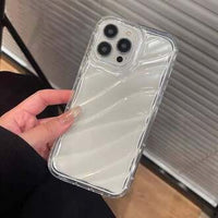 Air Bumper Crystal Waves Case – Clear Wave Design, Shockproof Transparent Protective Cover