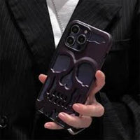 Skull-Themed Black Phone Case – Bold and Stylish Protective Cover