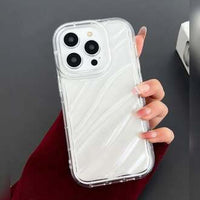 Air Bumper Crystal Waves Case – Clear Wave Design, Shockproof Transparent Protective Cover