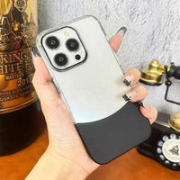 Premium Stylish Half Crystal Bottom Case with MagSafe – Transparent Protective Phone Cover