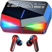 M28 Gaming Wireless Earbuds Bluetooth 5.3 – Ultra Low Latency TWS Headphones with Mirror LED Display, Type-C Fast Charge, IPX7 Waterproof & Deep Bass Mic for Gaming/Music