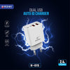 Ronin R-615 USB Wall Charger 2.4A Fast Charging Adapter | Dual USB Port | Universal Mobile Charger