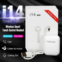 i14 TWS Wireless Earbuds Bluetooth 5.0 Headphones with Smart Touch Control & Charging Case - Noise Cancelling In-Ear Earphones with Built-in Mic for iPhone/Android