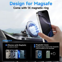 ANDERY Magnetic Magsafe Car Phone Holder – 2400 gf Magnetic & 78+ LBS Suction, 360° Adjustable Dashboard/Windshield Mount for iPhone 12–17 Pro Max (Including Plus/Air), Carbon Fiber Finish