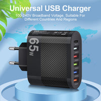 3.1A 5-Port USB Wall Charger with PD & QC 3.0 Fast Charging Adapter for Xiaomi, iPhone 13 & Samsung Smartphones