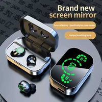 Original YD03 TWS Infurion Wireless Earbuds – Bluetooth 5.3, Hi-Fi Stereo Sound with Smart LED Mirror Display, 1200mAh Power Bank Charging Case & IPX5 Waterproof Gamer Headphones