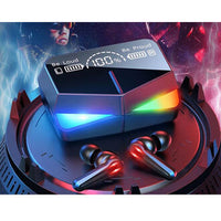 M28 Gaming Wireless Earbuds Bluetooth 5.3 – Ultra Low Latency TWS Headphones with Mirror LED Display, Type-C Fast Charge, IPX7 Waterproof & Deep Bass Mic for Gaming/Music